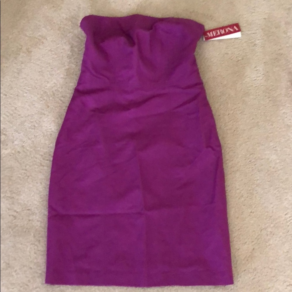 Merona Strapless Sheath Dress Fuchsia 2
